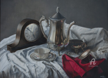 Pintura titulada "la hora del te" por Sergio Zoso, Obra de arte original, Oleo