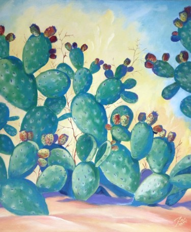Pittura intitolato "cactus" da Iryna Olishevska, Opera d'arte originale, Acrilico
