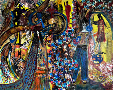 "Hommage à Klimt" başlıklı Tablo Zougi tarafından, Orijinal sanat, Akrilik
