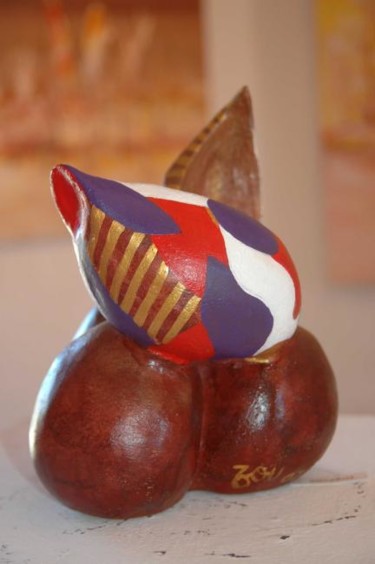 Sculpture titled "fruit de vérité" by Zou.Sculpture, Original Artwork, Terra cotta