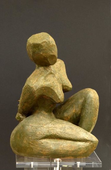 Skulptur mit dem Titel "ANDROGYNE" von Zou.Sculpture, Original-Kunstwerk, Terra cotta