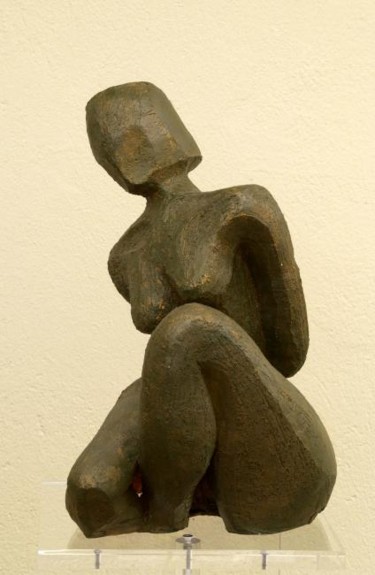 Skulptur mit dem Titel "ANDROGYNE" von Zou.Sculpture, Original-Kunstwerk, Terra cotta