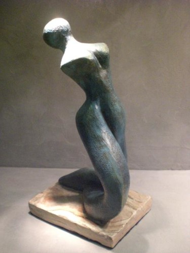 Sculpture intitulée "LA PATIENCE" par Zou.Sculpture, Œuvre d'art originale, Terre cuite