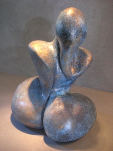Sculpture titled "L'inspiration" by Zou.Sculpture, Original Artwork, Terra cotta