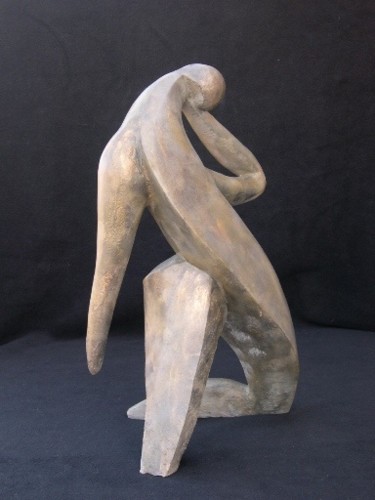 Sculpture titled "optimiste" by Zou.Sculpture, Original Artwork, Resin