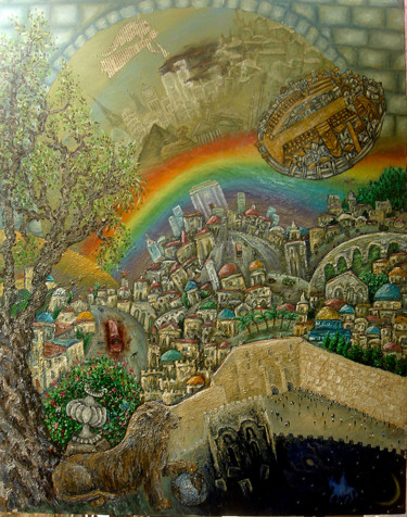 Painting titled "Иерусалим" by Zoia Iarko, Original Artwork, Oil