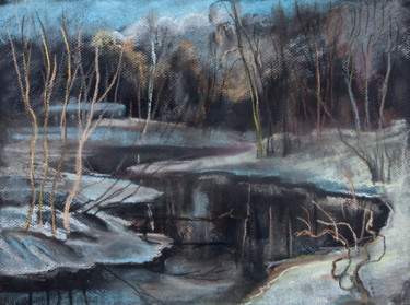 Картина под названием "The river in March" - Zoya Kriminskaya, Подлинное произведение искусства, Другой