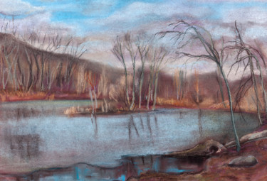 Картина под названием "Ice on lake" - Zoya Kriminskaya, Подлинное произведение искусства, Другой