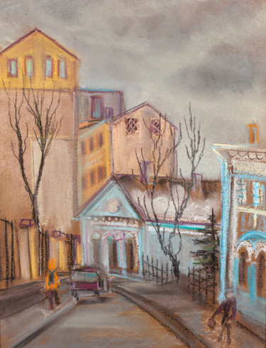 Картина под названием "Moscow street" - Zoya Kriminskaya, Подлинное произведение искусства, Пастель