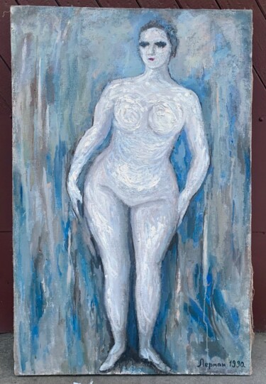 Painting titled "Lady" by Zoya Lerman, Original Artwork, Oil