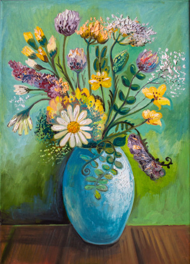 Peinture intitulée "Bouquet" par Zoia Pavkina, Œuvre d'art originale, Huile