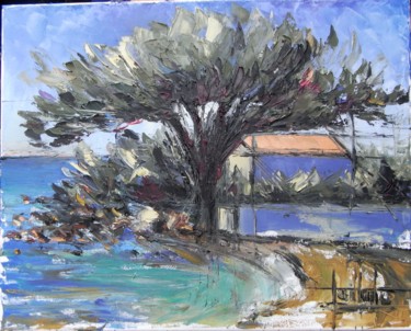 Peinture intitulée "plage-des-juifs-ban…" par Estelle Taillade, Œuvre d'art originale, Huile