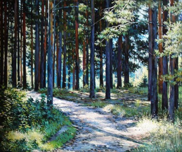 Картина под названием ""Солнечный лес"" - Сергей Зозуля, Подлинное произведение искусства, Масло
