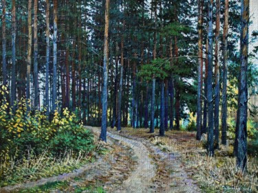 Peinture intitulée ""Тропинка в осеннем…" par Sergei Zozulia, Œuvre d'art originale, Huile