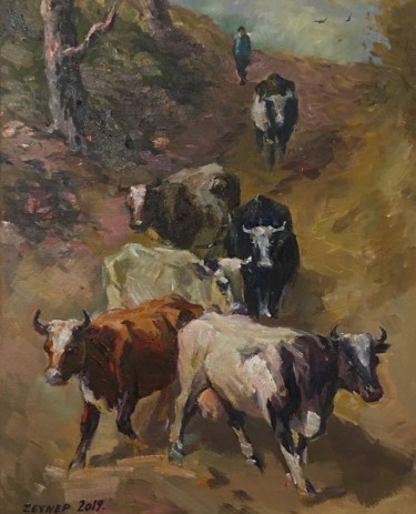 "the cows" başlıklı Tablo Zeynep Şeyma tarafından, Orijinal sanat, Pigmentler