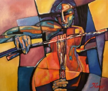 Картина под названием "Symphony, Presto" - Zsolt Hanyu, Подлинное произведение искусства, Масло Установлен на Деревянная рам…