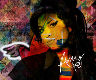 Digitale Kunst mit dem Titel "Club27 - Amy" von Edit Zs. Toth (The GRAPH Collection), Original-Kunstwerk, 2D digitale Arbeit