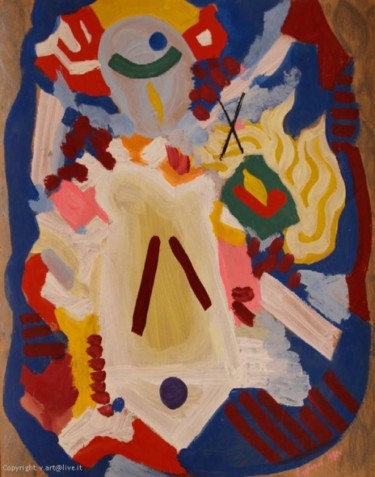 Картина под названием "Декоративная композ…" - Zubarev, Подлинное произведение искусства, Темпера