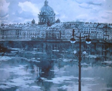 Рисунок под названием "High water" - Aleksey Zuev, Подлинное произведение искусства