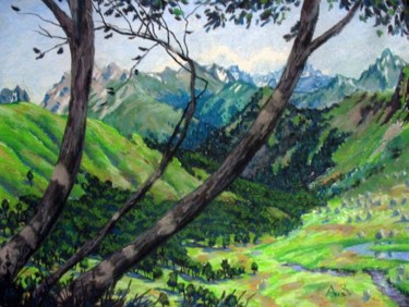 Рисунок под названием "The mountains of Ab…" - Aleksey Zuev, Подлинное произведение искусства