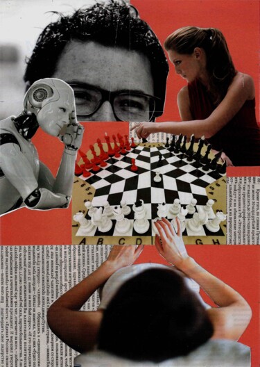 Collages titled "Chess players" by Aleksei Zuev, Original Artwork, Collages