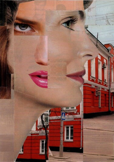 Collages getiteld "Portrait-Collage-Cu…" door Aleksei Zuev, Origineel Kunstwerk, Collages