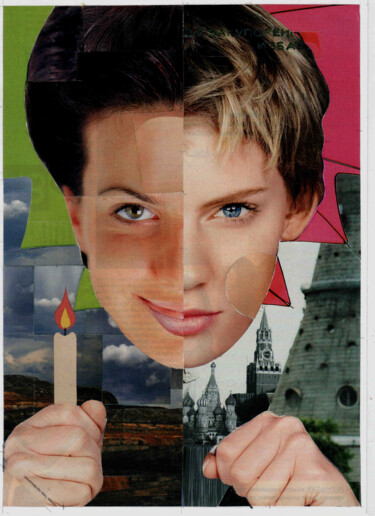 Collagen mit dem Titel "Two-faced Russia" von Aleksei Zuev, Original-Kunstwerk, Collagen