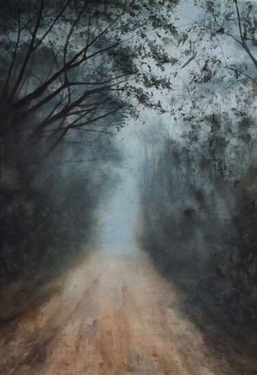 Painting titled "On the road to the…" by Züleyha Aydoğdu, Original Artwork, Watercolor
