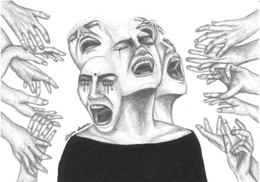 Painting titled "MAJOR DEPRESSION //…" by Züleyha Sönmez, Original Artwork, Pencil