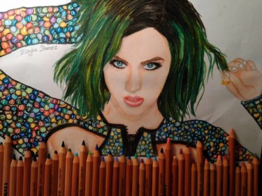 Painting titled "Katy Perry Drawing" by Züleyha Sönmez, Original Artwork, Other