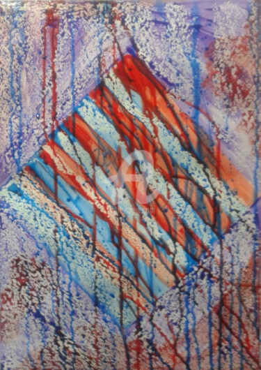 Pittura intitolato "Витражная геометрия…" da Зумрад Аблакулова, Opera d'arte originale, Pittura di vetro colorato