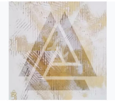 Картина под названием "Геометрический орна…" - Зумрад Аблакулова, Подлинное произведение искусства, Коллажи