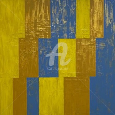 Pintura titulada "Золотая геометрия 2…" por Zumrad Ablakulova, Obra de arte original, Acrílico