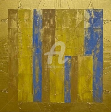 Картина под названием "Золотая Геометрия 3…" - Зумрад Аблакулова, Подлинное произведение искусства, Акрил