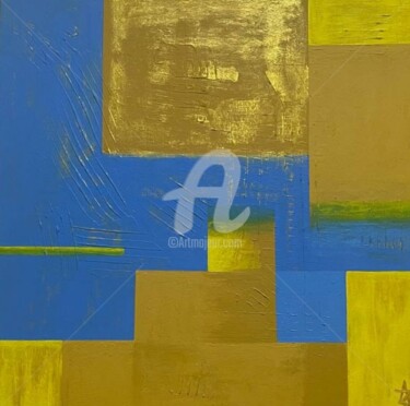 Картина под названием "Золотая Геометрия 2…" - Зумрад Аблакулова, Подлинное произведение искусства, Акрил