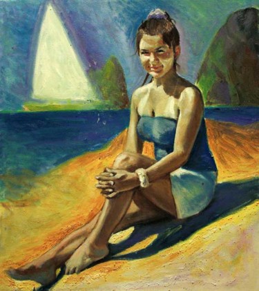 Painting titled "Natasha" by Mikhail Kormachev, Original Artwork