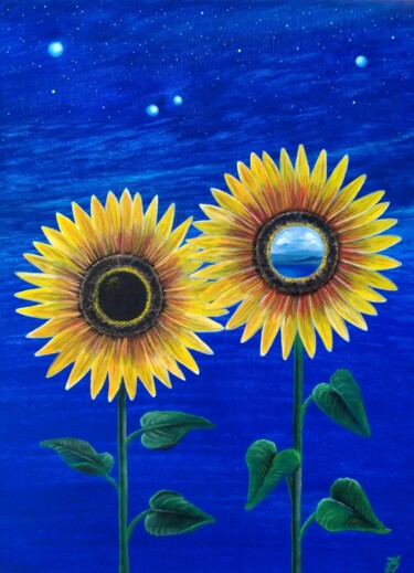 Peinture intitulée "Sunflowers (from a…" par Zuzana Šmehylová, Œuvre d'art originale, Huile
