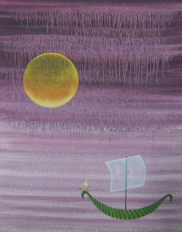 Картина под названием "Full moon" - Zuzana Šmehylová, Подлинное произведение искусства, Масло