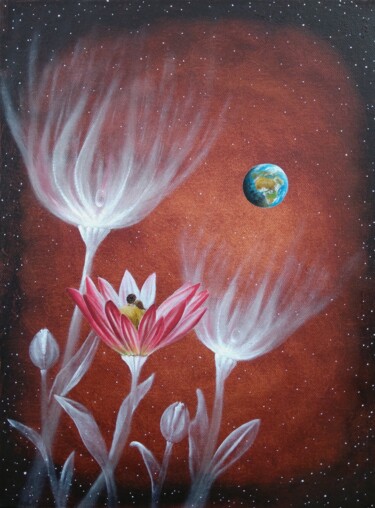 Painting titled "Our private universe" by Zuzana Šmehylová, Original Artwork, Oil