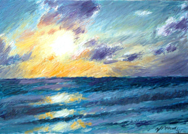 Painting titled "Sunset in Alexandria" by Zygomalas, Original Artwork, Oil