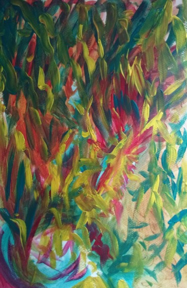 Painting titled "Forêt tropicale" by Zykram, Original Artwork