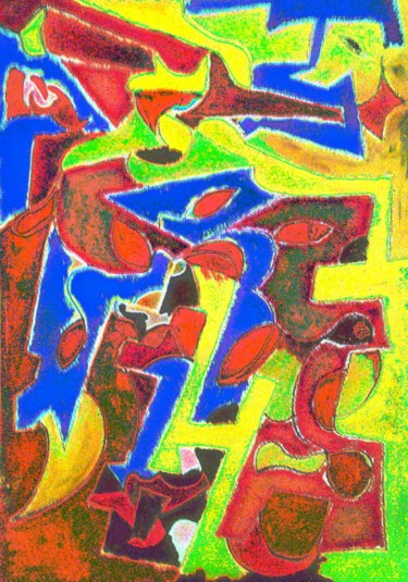 Peinture intitulée "Marché aux perroque…" par Zykram, Œuvre d'art originale