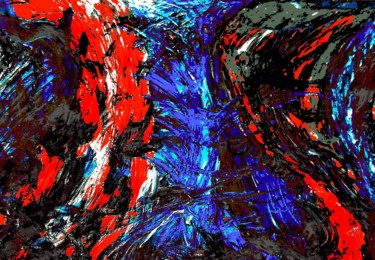 Peinture intitulée "Plaques tectoniques" par Zykram, Œuvre d'art originale