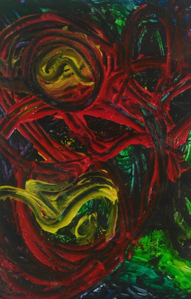 Peinture intitulée "Enfermé dans sa bul…" par Zykram, Œuvre d'art originale