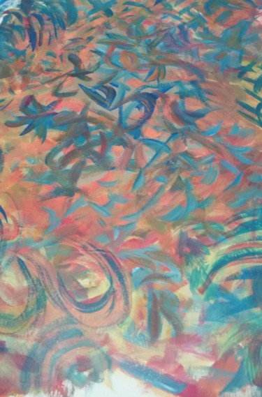 Peinture intitulée "Palmiers vus du ciel" par Zykram, Œuvre d'art originale