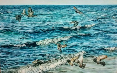 Peinture intitulée "Atlantis 1" par Zeynep Hasırcı, Œuvre d'art originale, Autre