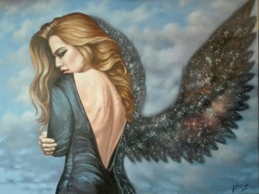 Schilderij getiteld "Where are your wing…" door Helena Zyryanova, Origineel Kunstwerk, Olie