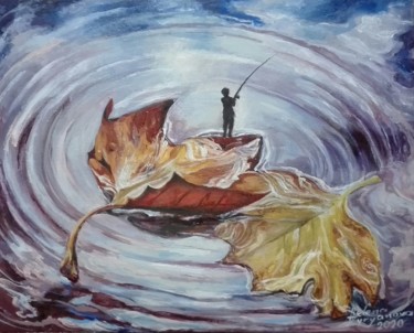 Картина под названием "The clouds" - Helena Zyryanova, Подлинное произведение искусства, Масло
