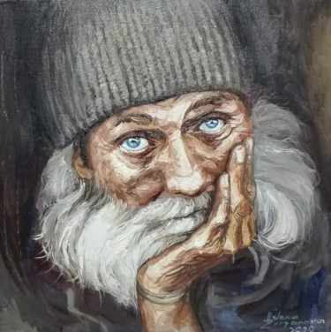 Painting titled "Street faces" by Helena Zyryanova, Original Artwork, Oil