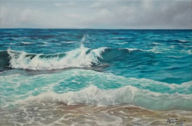 Wave Painting titled "Wave" by Helena Zyryanova, Original Art, Oil